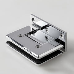 FORGE SHOWER HINGE BEVELLED GLASS TO WALL L-SHAPE 90 Degrees 10mm glass - Chrome