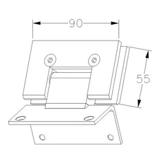 FORGE SHOWER HINGE GLASS TO WALL 135 Degrees 10mm glass - Chrome