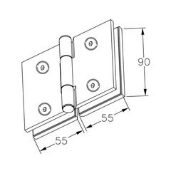 FORGE SHOWER HINGE GLASS TO GLASS BIFOLD 10mm glass - Satin Chrome