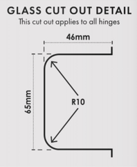 135 Degrees Frameless Shower Screen Glass to Glass Hinge - Gunmetal Grey