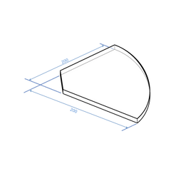 GLASS SHELF 10MM CLEAR TOUGHENED TRIANGLE 200 X 200