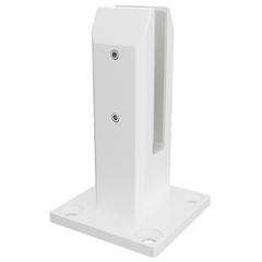 White Madrid, Base plated square pool fence spigot, Stainless steel 2205