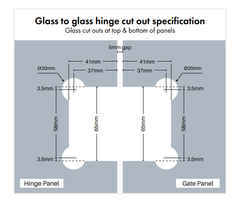 White Polaris 125 Soft Close Hinge - 1 Pair, Self Closing Pool Fence Glass Gate, Glass to Glass