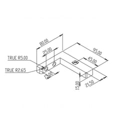 FORGE PIVOT SHOWER HINGE WALL MOUNT - Matt Black