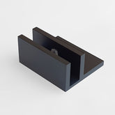 Frameless shower glass U BRACKET SQUARE WITH HORIZONTAL LEG 10mm glass - Matt Black