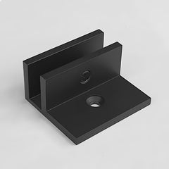 Frameless shower glass U BRACKET SQUARE WITH HORIZONTAL LEG 10mm glass - Matt Black