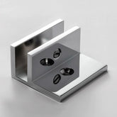 Frameless shower glass U BRACKET SQUARE WITH HORIZONTAL LEG 10mm glass - Chrome