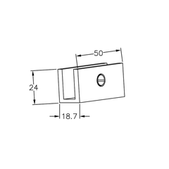 Frameless shower glass U BRACKET SQUARE 10mm glass - Chrome