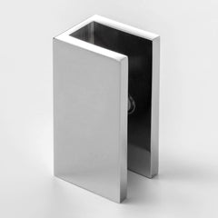 SHOWER SCREEN GLASS U BRACKET SQUARE 12MM GLASS - Chrome