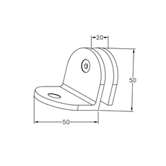 Frameless shower glass BRACKET GLASS TO WALL 90 Degrees