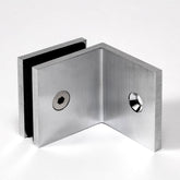 Frameless shower glass BRACKET SQUARE GLASS TO WALL 90 Degrees - Satin Chrome