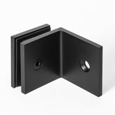 Frameless shower glass BRACKET SQUARE GLASS TO WALL 90 Degrees - Matt Black