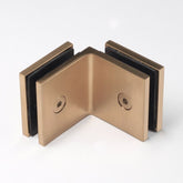 Frameless shower glass BRACKET SQUARE GLASS TO GLASS 90 Degrees - Brushed Brass