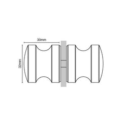 SHOWER KNOB ROUND RECESSED - Matt Black