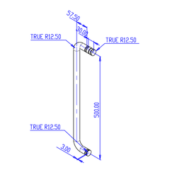 SHOWER DOOR HANDLE TOWEL RAIL 500MM