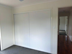 White Vinyl Sliding Wardrobe Door System