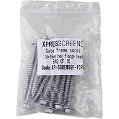 12G x 65mm screws hex flange head Pack of 10 - Image 1