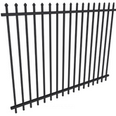 Spear Top Black Heavy Duty Security Steel Fencing Fence Panels, Black