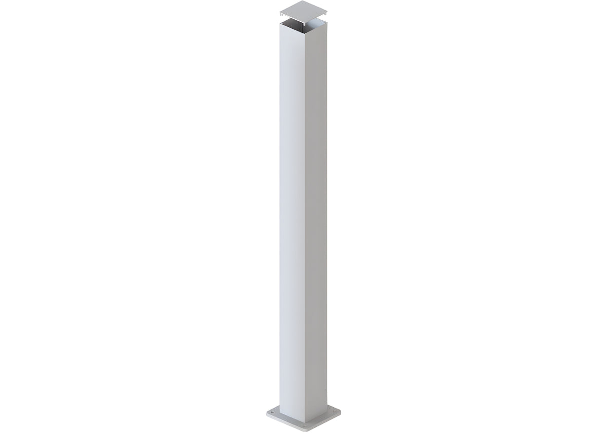 100 x 100 x 2.0mm ALUMINIUM POST (Screw Fluted) - Base Plated