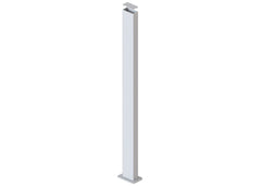 100 x 50 x 1.8mm ALUMINIUM POST (Screw Fluted) - Base Plated