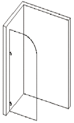 10mm Toughened Frameless shower screen panel with radius corner