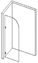 10mm Toughened Frameless shower screen panel with radius corner