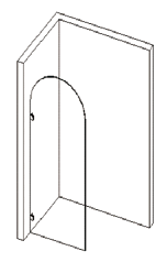 Arched Top Shower Screen Fixed Panel, 10mm Toughened clear glass.