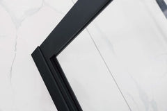 Black Framed Shower Screen Fixed Panel with grills. 2000mm high x 1200mm wide