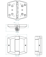 Polaris 156 Hinge - Pair of 2, Surface mount soft close hinge