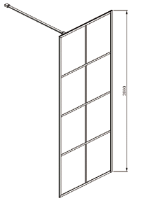 Black Framed Shower Screen Panel with Grills