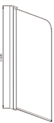 Pivot / Swing Bath Shower Screen, 6mm glass