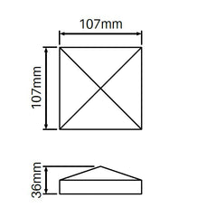Slimline tapered cap for Vertical Paling Hamptons fence post