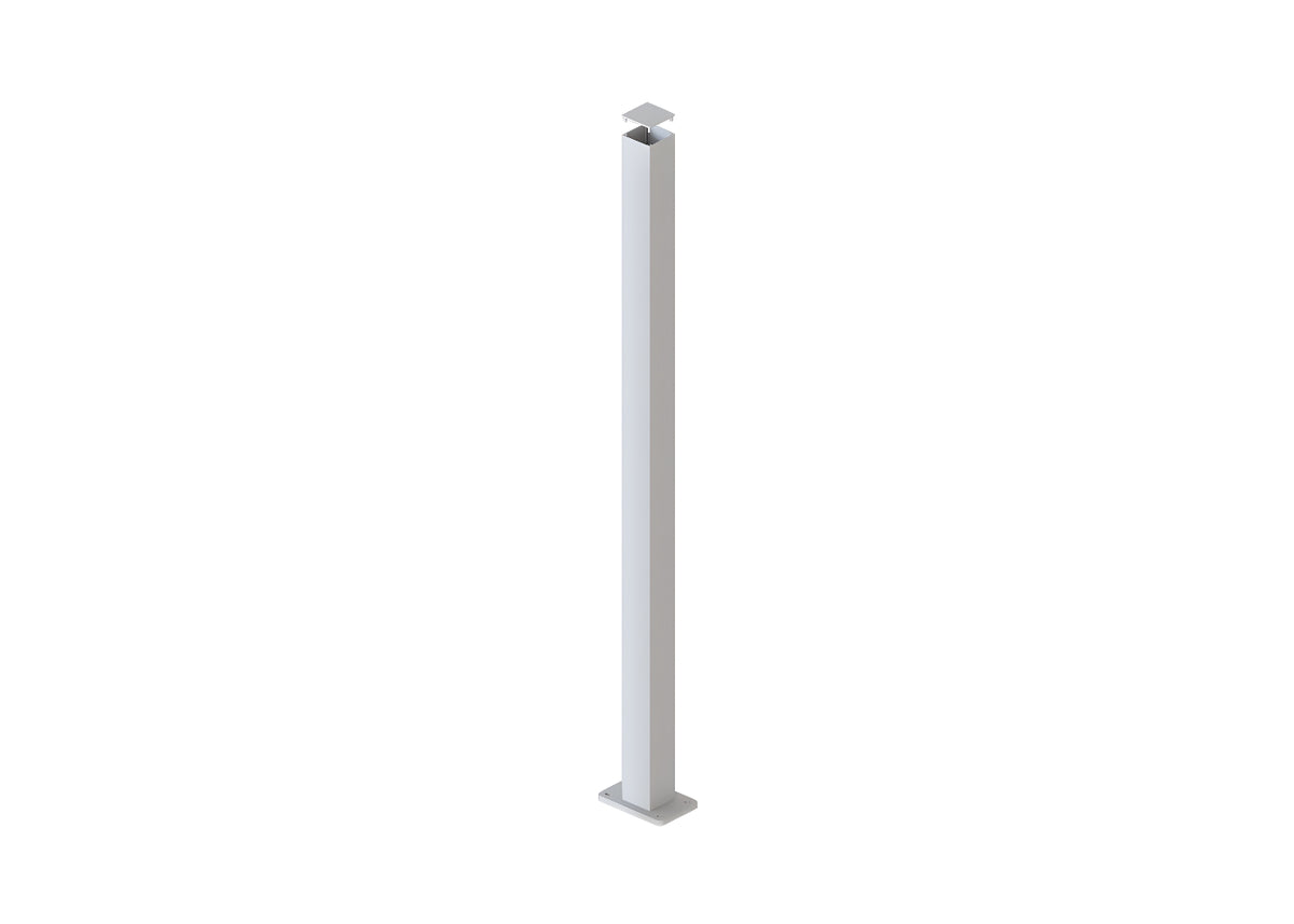 65 x 65 x 2.0mm ALUMINIUM POST (Screw Fluted) - Base Plated
