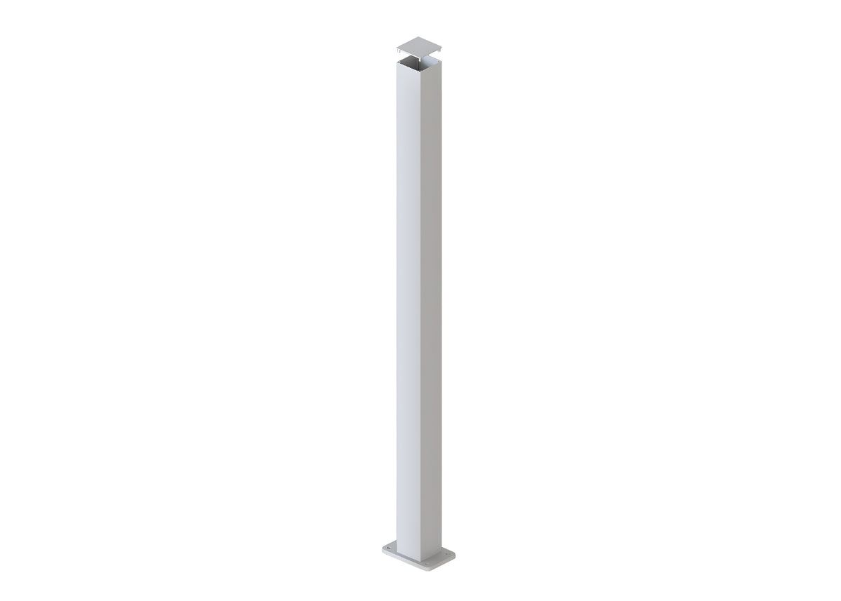 75 x 75 x 2.0mm ALUMINIUM POST (Screw Fluted) - Base Plated