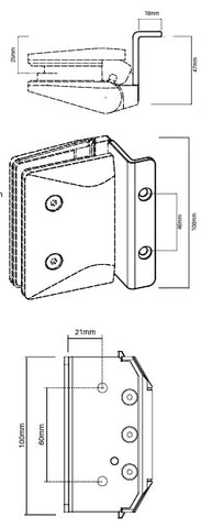 Atlantic Hinge Plate - Square Post Plate - SATIN