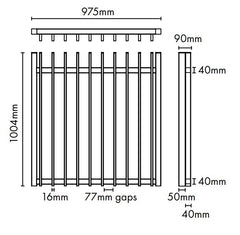 Aluminium Blade Gate - GATE - 975Wx1000H - Black