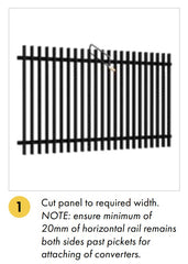 Aluminium Blade Pool Fence - GATE - 975Wx1200H - Black