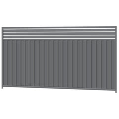 1800mm high Colorbond Breezeway Fencing Panel 100% Australian Made (3.18m wide) 4x Sheets, 2x Channel Posts, 3x Rails, 3x Slats, 2x Breezeway Posts, Screws.