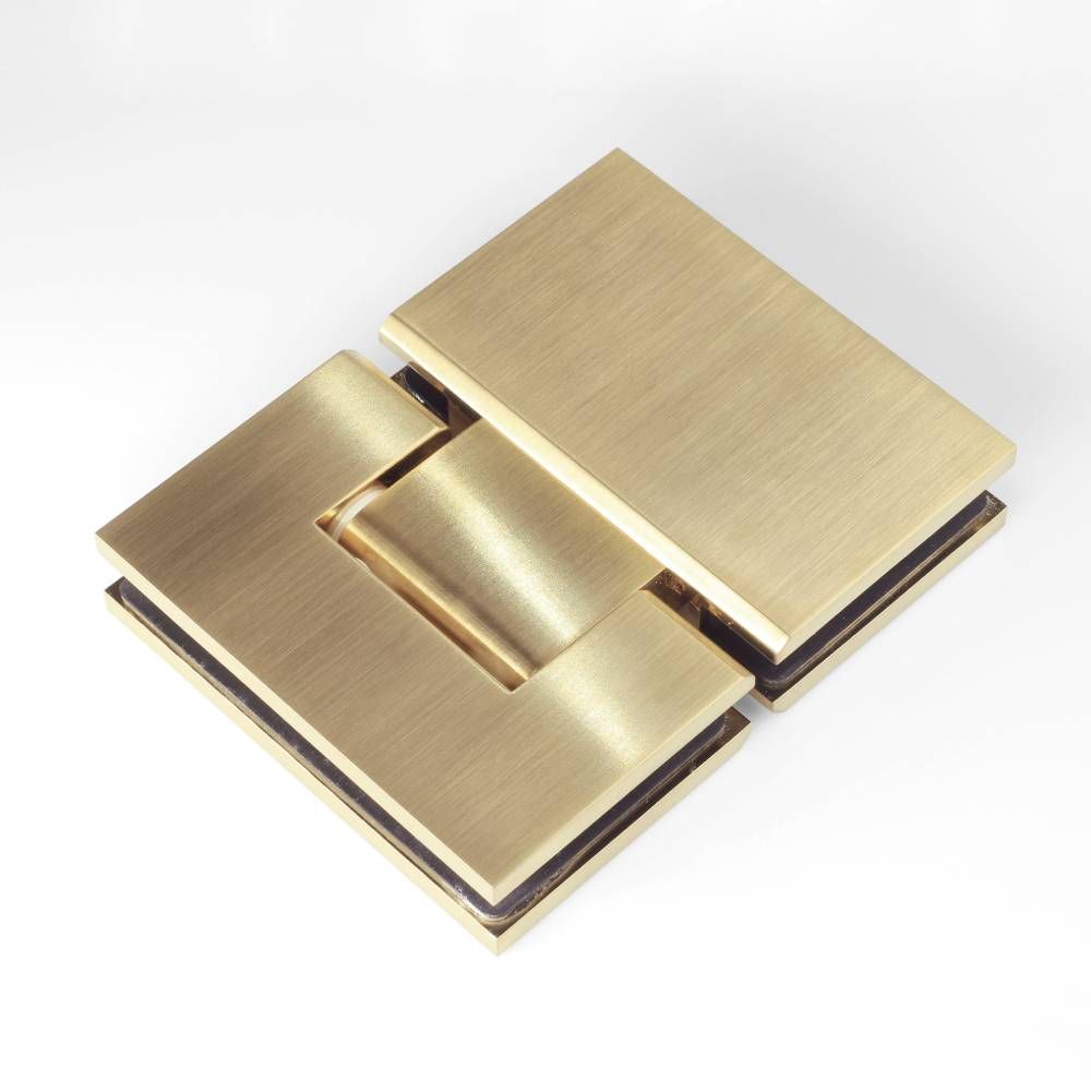 FORGE SHOWER HINGE GLASS TO GLASS 180 DEGREE  10mm glass - Brushed Brass