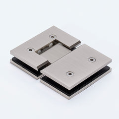 FORGE SHOWER HINGE GLASS TO GLASS 180 Degrees 10mm glass - Brushed Nickel