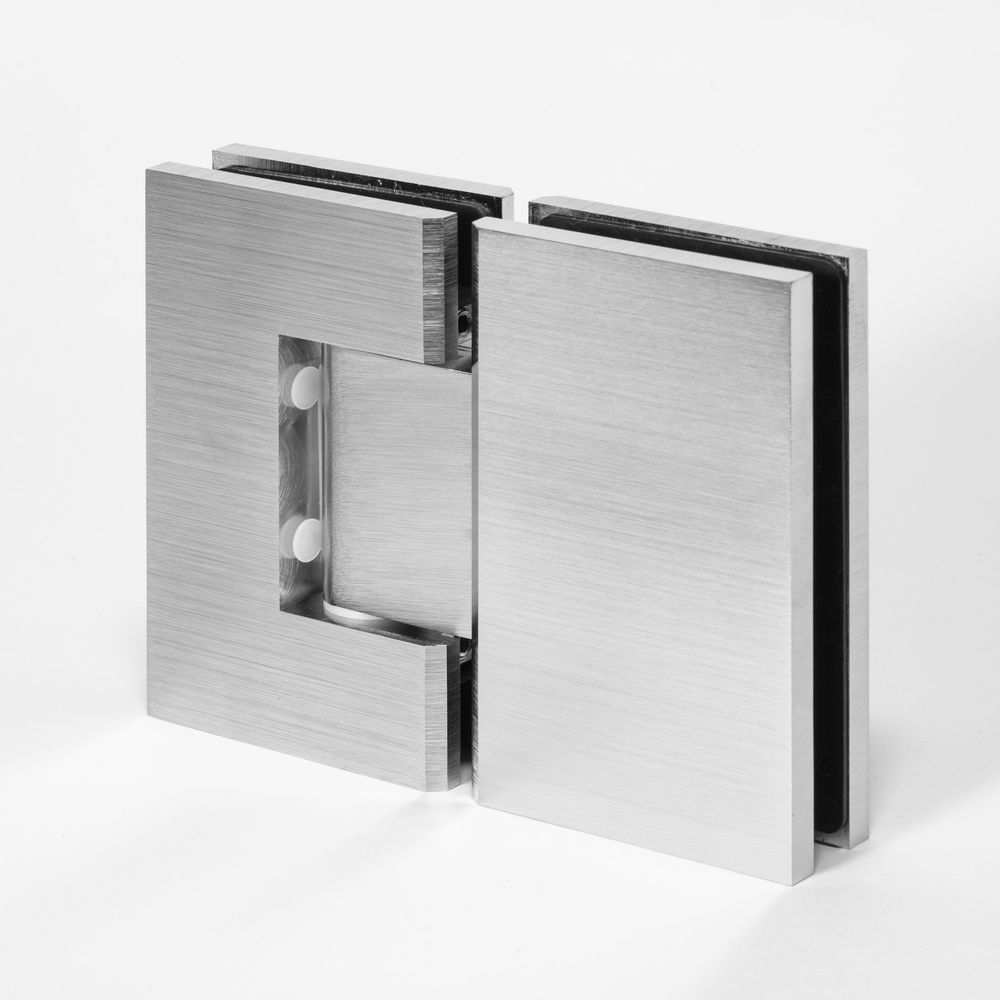 FORGE SHOWER HINGE GLASS TO GLASS 180 DEGREE  10mm glass - Satin Chrome