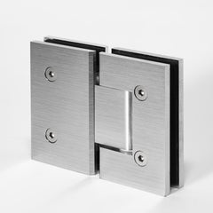 FORGE SHOWER HINGE GLASS TO GLASS 180 Degrees 10mm glass - Satin Chrome