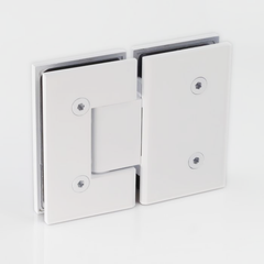 FORGE SHOWER HINGE GLASS TO GLASS 180 Degrees 10mm glass - Matt White