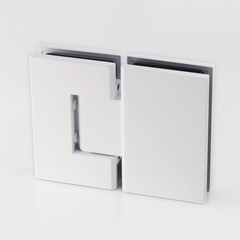 FORGE SHOWER HINGE GLASS TO GLASS 180 Degrees 10mm glass - Matt White