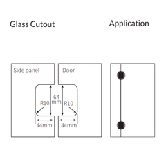 FORGE SHOWER HINGE GLASS TO GLASS 180 Degrees 10mm glass - Matt Black