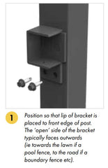 Aluminium Bracket for Blade panel - Horizontal Open Side - 4 Pack - Satin Black