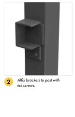 Aluminium Bracket for Blade panel - Horizontal Open Side - 4 Pack - Satin Black