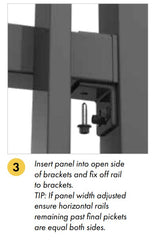 Aluminium Bracket for Blade panel - Horizontal Open Side - 4 Pack - Satin Black