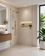 10mm Toughened clear, RETURN/FIXED PANELS SHOWER SCREEN GLASS