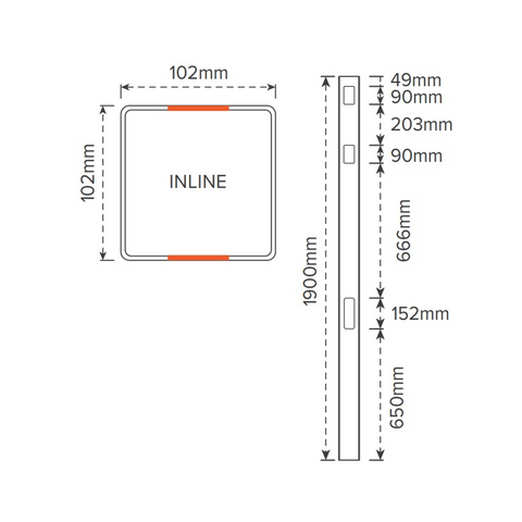 BRIDGEHAMPTON PVC INLINE POST - 102 x 102 x 1900mm, 7 Year Warranty